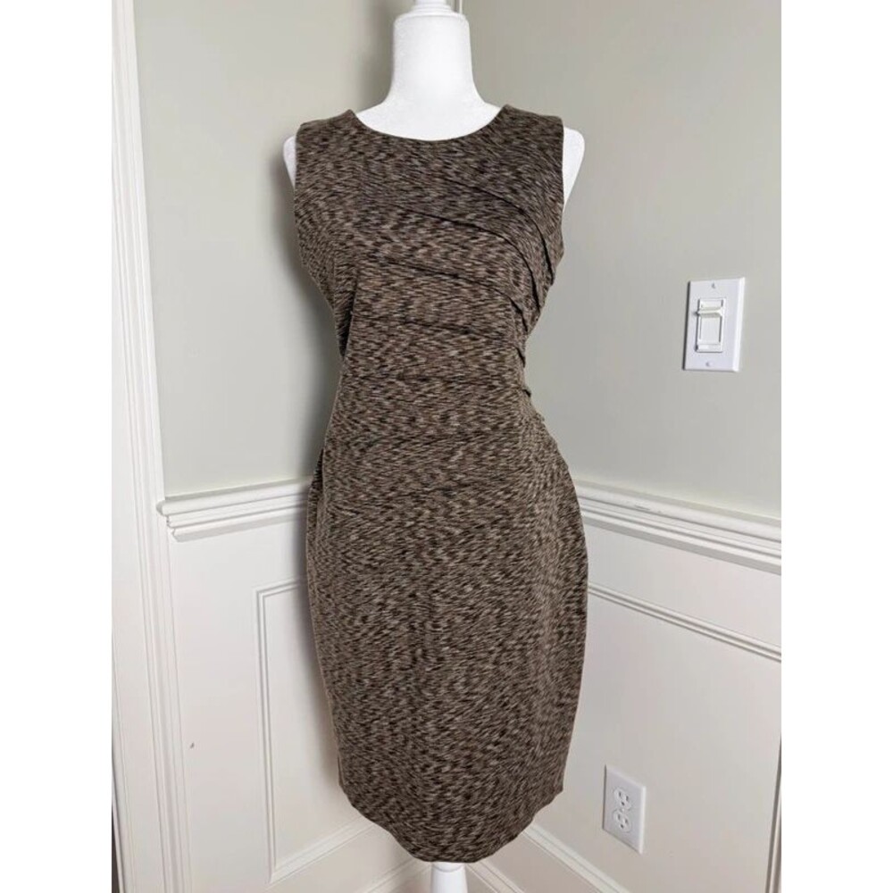 Calvin Klein Brown Space Dye Sheath Dress Size 6
